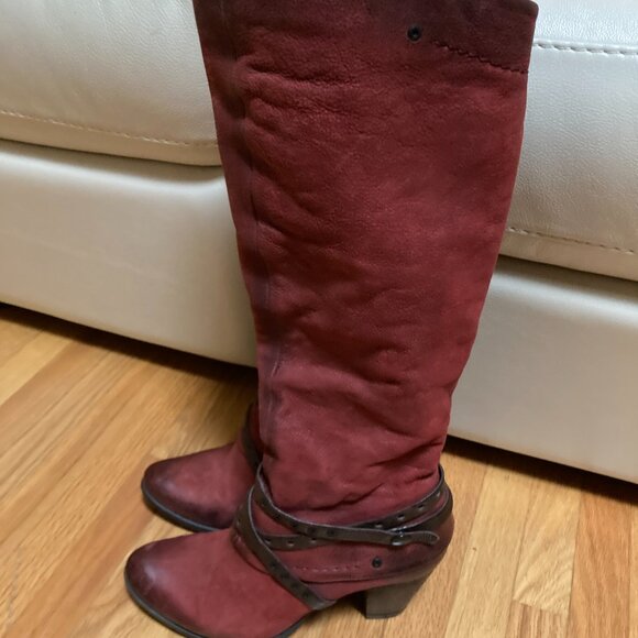 Italian red leather boots - Picture 3 of 3